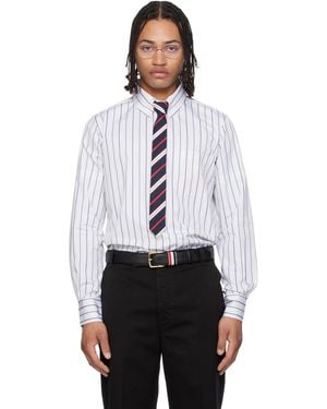 Thom Browne Straight Fit Pop Over Self Armband Shirt - White