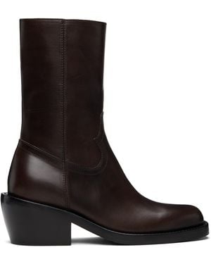 Dries Van Noten Leather Boots - Black