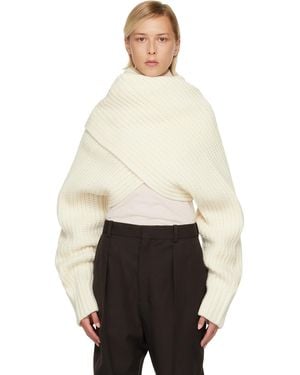 Sacai Off- Wool Knit Pullover Turtleneck - Black