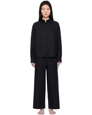 Deiji Studios イエロー Placket パジャマセット ブラック | Lyst