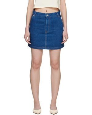 Maison Kitsuné High-Rise Denim Miniskirt - Blue