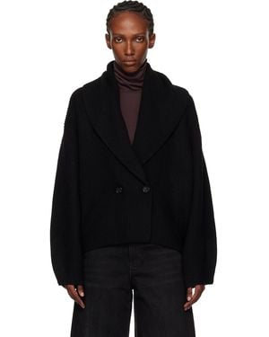 TOTEME Shawl-Lapel Cardigan - Black