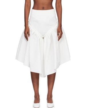 Róisín Pierce Ruffle & Pintuck Shorts· - White