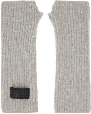 MM6 by Maison Margiela Fisherman Knit Arm Warmers - Grey