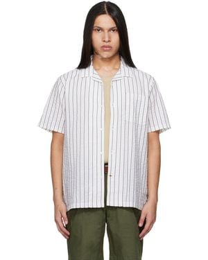 Barbour Park Seersucker Striped Short-Sleeved Shirt - White