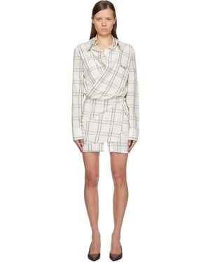 The Attico Cotton Popeline Vichy Minidress - Black