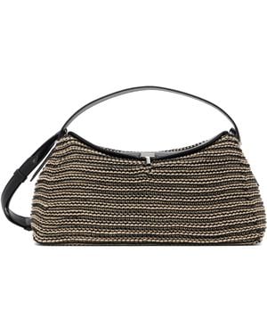TOTEME T-Lock Woven Leather Bag - Black