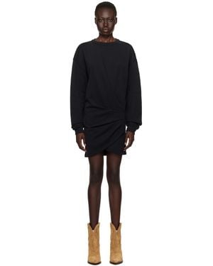 Isabel Marant French Terry Asymmetric Minidress - Black