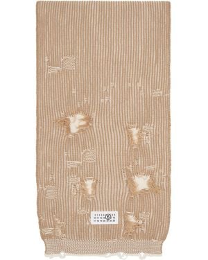 MM6 by Maison Margiela Tan & Amended Optical Ribs Scarf - Natural