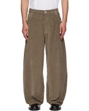 Studio Nicholson Taupe Paulo Trousers - Brown