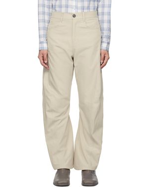 lesugiatelier Curved Silhouette Pants - Natural