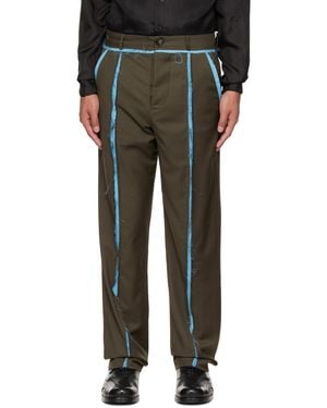 Edward Cuming Khaki Peek-A-Boo Pants - Black