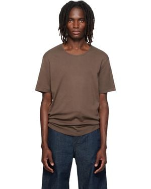 Lemaire Scoop-Neck T-Shirt - Brown