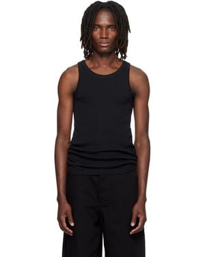 Lemaire Ribbed Jersey Tank Top - Black