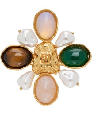 Balmain Baroque Stones & Pearls Brooch - Multicolour