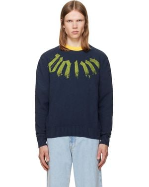 Palm Angels Big Neck Logo Jumper - Blue