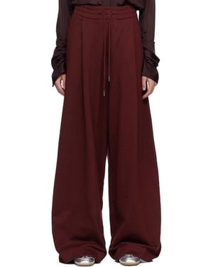 Dries Van Noten Burgundy Loose Sweatpants - Red