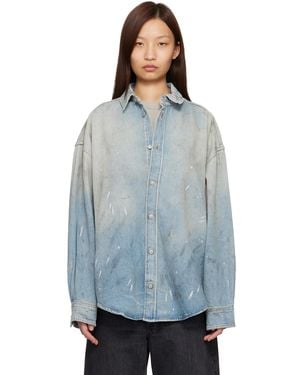Acne Studios Paint Splatter Denim Shirt - Black