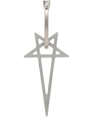 Rick Owens シルバー Porterville Pentagram シングルピアス - ブラック