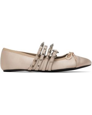 ABRA Spike Ballerina Flats ホワイト 37 Beige Spike Ballerina Flats by ABRA on Sale