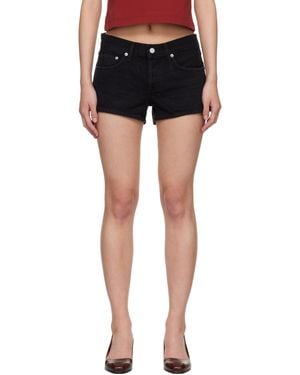 Agolde Low-Rise Parker Denim Shorts - Black