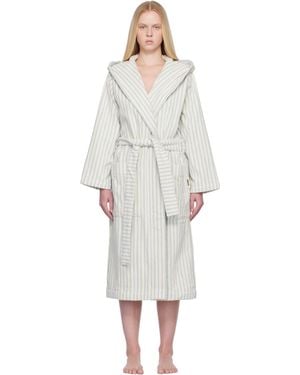Tekla Off- & Terry Hooded Bathrobe - Black