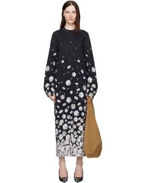 Moschino Interlock Daisy Degradé Maxi Dress - Black