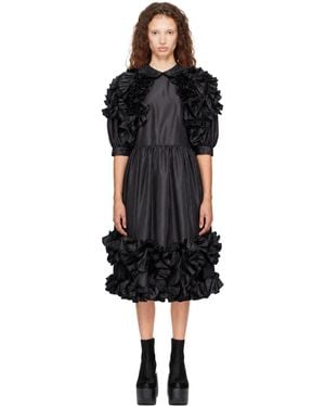 Comme des Garçons Taffeta Garment Washed Midi Dress - Black