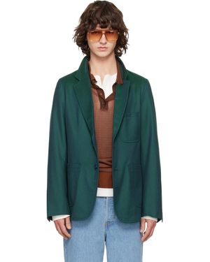 Sanderlak Veston Vert À Simple Boutonnage - Noir