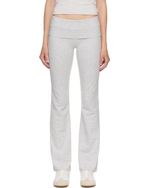 Skims Cotton Jersey Foldover Lounge Pants - Gray