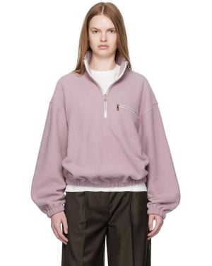 Rier Pull Mauve En Molleton - Rose