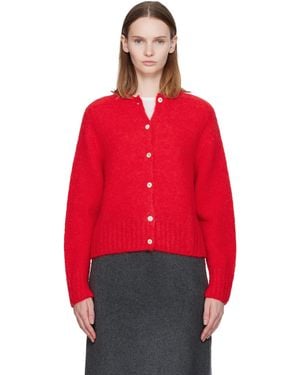 NOTHING WRITTEN Alpaca Knit Cardigan - Red
