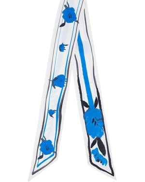 Marni Floral Print Silk Bandeau Scarf - Blue