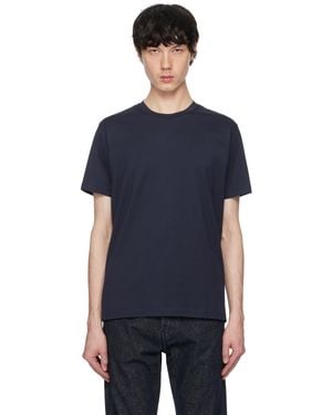 Sunspel ネイビー Riviera ミッドウェイト Tシャツ - ブルー