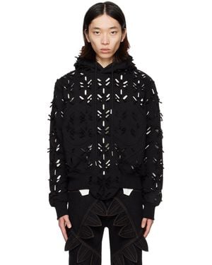 JUNTAE KIM Slashed Hoodie - Black