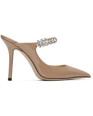 Jimmy Choo Taupe Bing 100 Heels - Black
