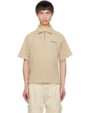 AWAKE NY Embroidered Polo - Natural