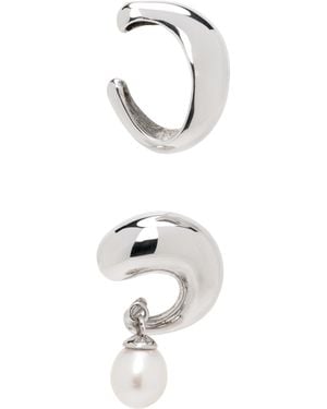 ALAN CROCETTI Ensemble De Bijou D'Oreille Gauche Et Boucle D'Oreille Alien À Perle - Noir