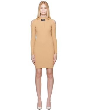 Balmain Shoulder Cut Knit Minidress - Black