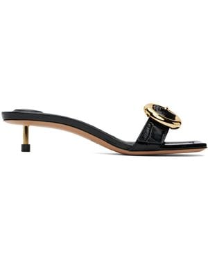 Jacquemus Regalo Basses Croc-embossed Leather Sandal - Black