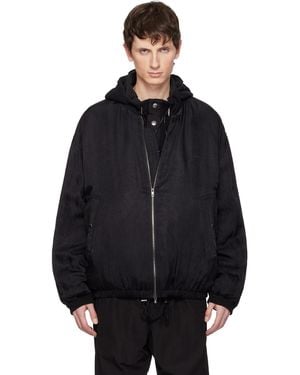 WOOYOUNGMI Wrinkled Ma-1 Bomber Jacket - Black