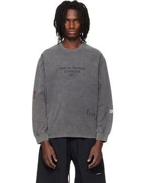 Song For The Mute 'Scribble' Oversized Crew Neck Pullover T-Shirt - Grey