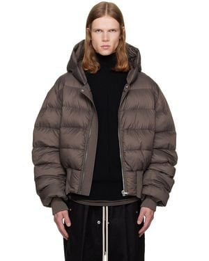 Rick Owens Taupe Tower Hooded Jacket - Brown