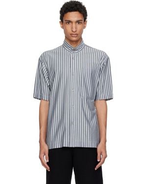 Homme Plissé Issey Miyake Stripe Jersey Shirt - Blue