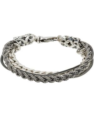 Emanuele Bicocchi Chain & Braided Bracelet - Black