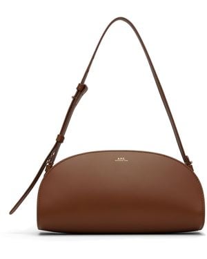 A.P.C. Tan Demi-Lune Shoulder Bag - Brown