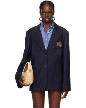 Miu Miu Embroide Blazer - Blue