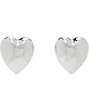 Dheygere Ssense Exclusive Bridal Capsule 'Just Married' Heart Earrings - Black