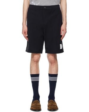 Thom Browne Thom E ネイビー ジッパーフライ ショートパンツ - ブラック