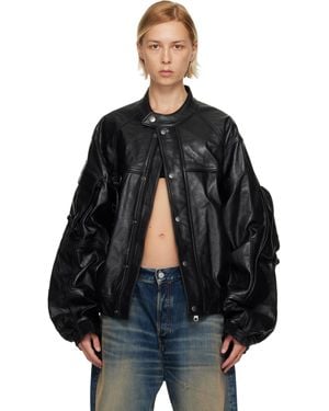 Martine Rose Bumbag Leather Jacket - Black